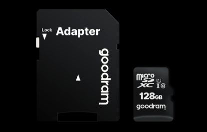  Зображення Карта пам'яті MicroSD  128Gb GoodRAM SDHC (class 10 UHS I U1) +SD адаптер (M1AA-1280R12) ) 